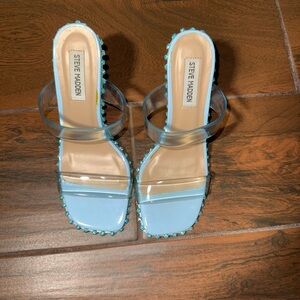 Steve Madden Clear Strap Blue Heels
